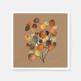 Abstrakt brun Autumn Earth Träd art Pappersservett