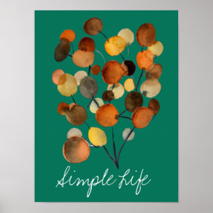 Abstrakt brun Autumn Earth Träd art Poster