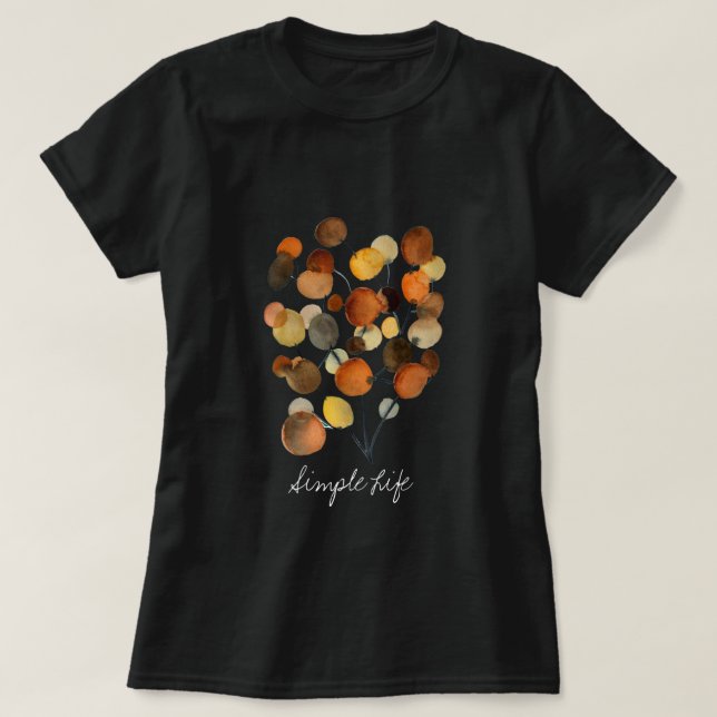Abstrakt brun Autumn Earth Träd art T Shirt (Design framsida)