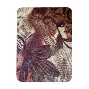 Abstrakt Brun Blommig Design 1 Magnet