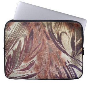 Abstrakt Brun Blommig Design 2 Laptop Sleeve