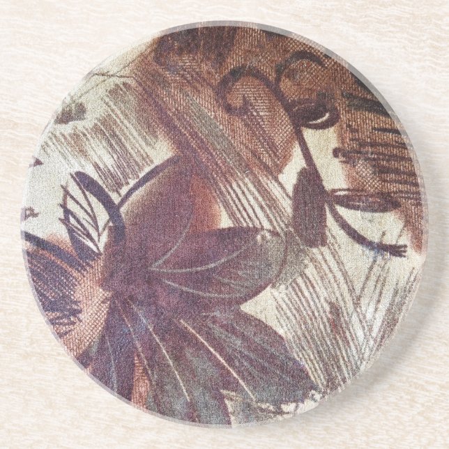 Abstrakt Brun Blommigt design 1 Underlägg (Framsidan)