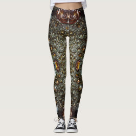 Abstrakt brun, mörk grått struktur mönster leggings