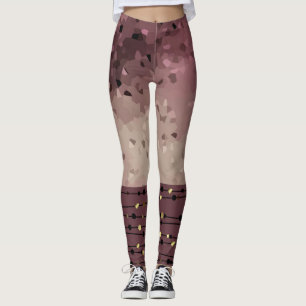 Abstrakt, brun, rosa, rosa-brun leggings