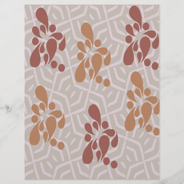 Abstrakt Brun Scrapbookpapper (Framsida)