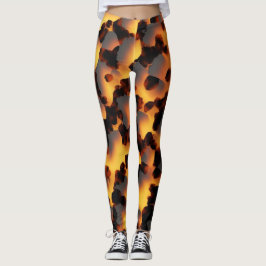 Abstrakt Brun & Svart Textur Chic Sköldpaddsskal Leggings