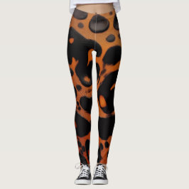 Abstrakt Brun & Svart Textur Chic Sköldpaddsskal Leggings