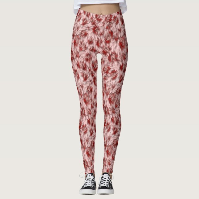 Abstrakt Brun Tygstruktur Bakgrund Leggings (Framsida)
