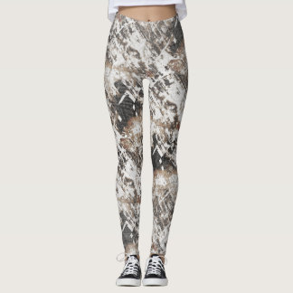 Abstrakt Brun Urban Grunge Mönster Kvinnor Leggings