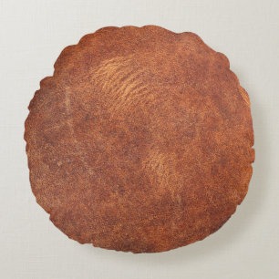 abstrakt, brunt läder, struktur-bakgrundläder, t rund kudde
