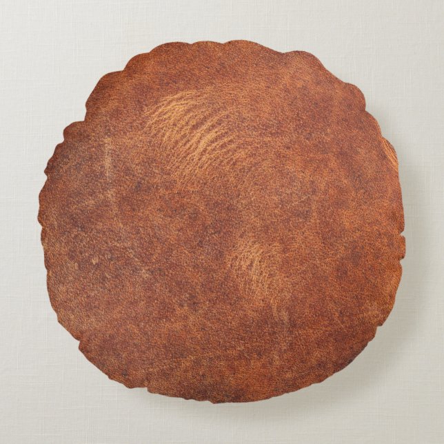 abstrakt, brunt läder, struktur-bakgrundläder, t rund kudde (Framsidan)