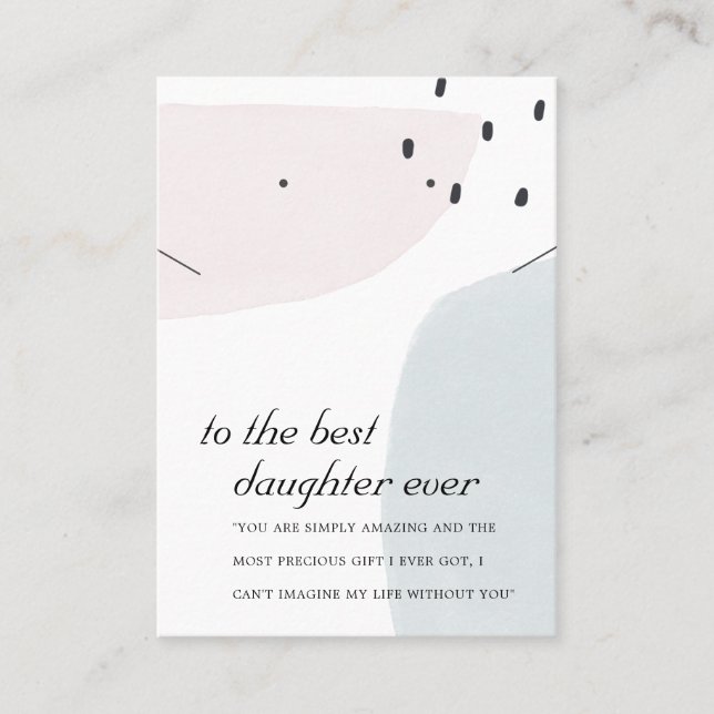 ABSTRAKT BRUSH DAUGHTER GIFT NECKLACE EARRING Card Placeringskort (Framsida)