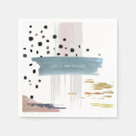 Abstrakt Brushstrokes Bröllop Pappersservett