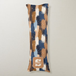 Abstrakt Brushstrokes i Blue, White & Brown (2) Kroppskudde