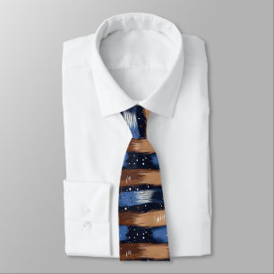 Abstrakt Brushstrokes i Blue, White & Brown (3) Slips
