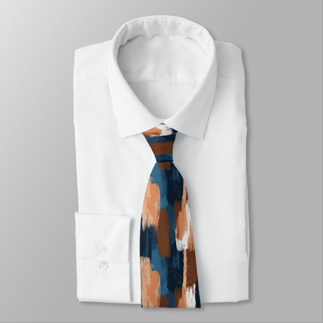 Abstrakt Brushstrokes i Blue, White & Brown Slips (Bunden)