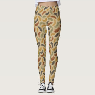 Abstrakt Brushstrokes i Earthy Tones Leggings