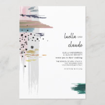 Abstrakt Brushstrokes Modern Bröllop
