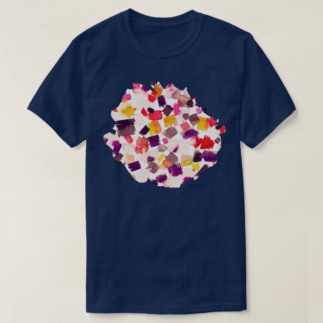 Abstrakt Brushstroks Painting Red T Shirt (Design framsida)