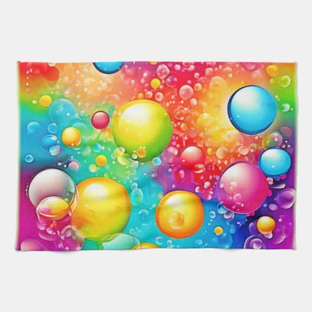 Abstrakt bubbelkonst kökshandduk (Horisontell)