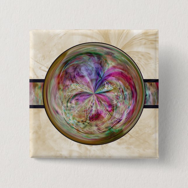 Abstrakt bubblar mandalaen med bandet knapp (Framsida)