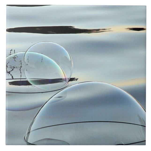 abstrakt bubblar på keramiskt vatten belägger med kakelplatta (Framsidan)