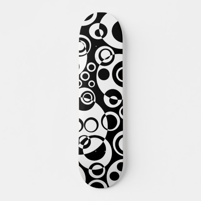 Abstrakt Bubbles 01 - B/W Skateboard Bräda 21,5 Cm (Framsida)