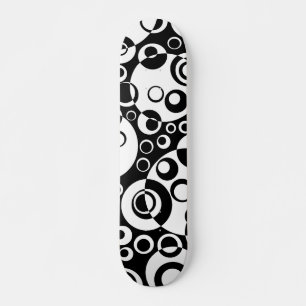 Abstrakt Bubbles 02 - B/W - Retro Mini Skateboard Bräda 18,5 Cm