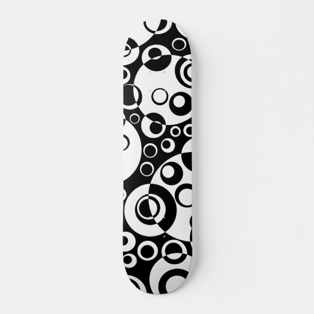 Abstrakt Bubbles 02 - B/W Skateboard Bräda 21,5 Cm (Framsida)