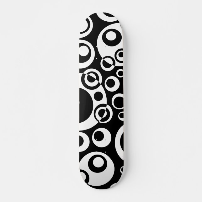 Abstrakt Bubbles 04 - B/W Skateboard Bräda 20,5 Cm (Framsida)