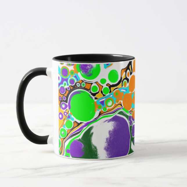 Abstrakt Bubbles Colorful Mugg (Vänster)