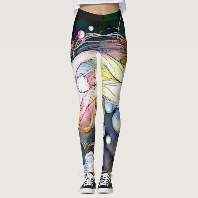 Abstrakt Bubbles Leggings (Framsida)