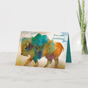 Abstrakt Buffalo Birthday Card Kort