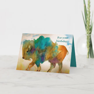 Abstrakt Buffalo Birthday Card Kort