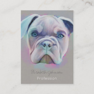 Abstrakt Bulldog Porträtt färgfläckfärgning Visitkort