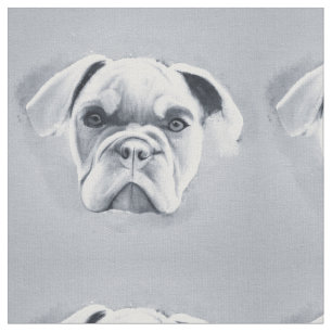 Abstrakt Bulldog Porträtt Svartvit målning Tyg