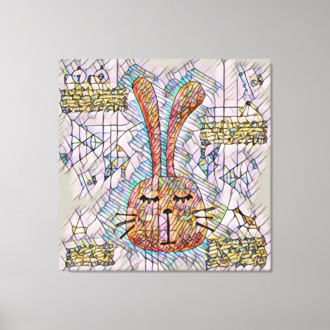 Abstrakt bunny canvastryck (Framsida)