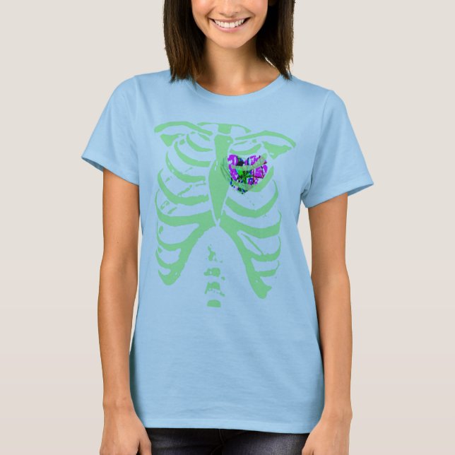 abstrakt bur för stöd för grönt för t-shirt (Framsida)
