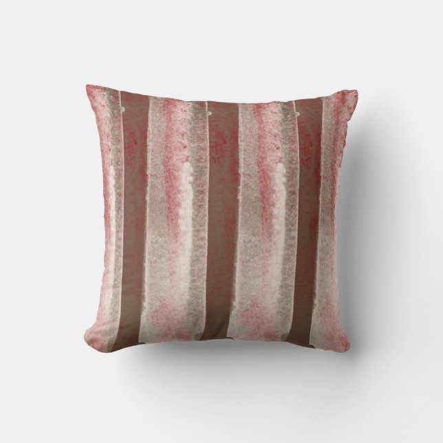 Abstrakt Burgunder Beige Brun Tan Modern Kudde (Framsida)