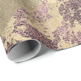 Abstrakt Burgundy Paint Golden Metallic Strokes Presentpapper