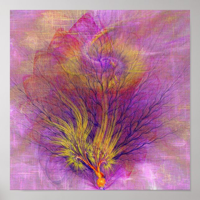 Abstrakt - Burning Bush - Square Art Poster (Framsidan)