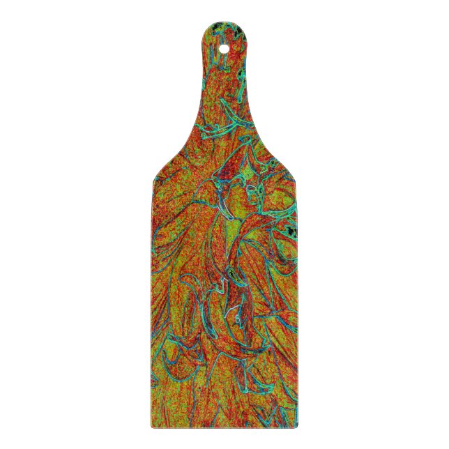 Abstrakt Burnt Orange och Grönt Dahlia Bloom (Framsidan)