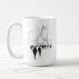 Abstrakt Busy Street Scene Kaffemugg