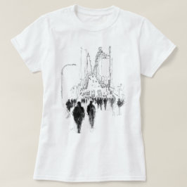 Abstrakt Busy Street Scene T Shirt