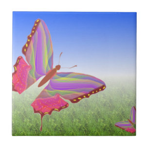 Abstrakt Butterflies Ceramic Tile Kakelplatta