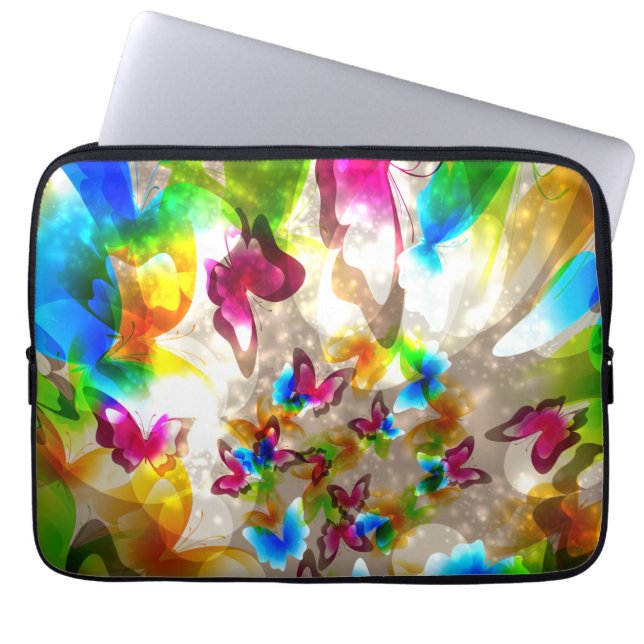 Abstrakt Butterflies Laptop Sleeve (Framsidan)