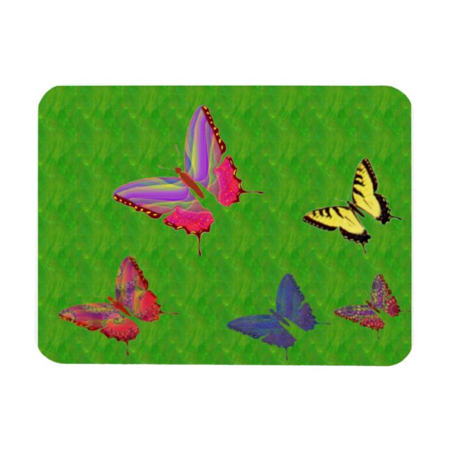 Abstrakt Butterflies Premium Magnet (Horisontell)
