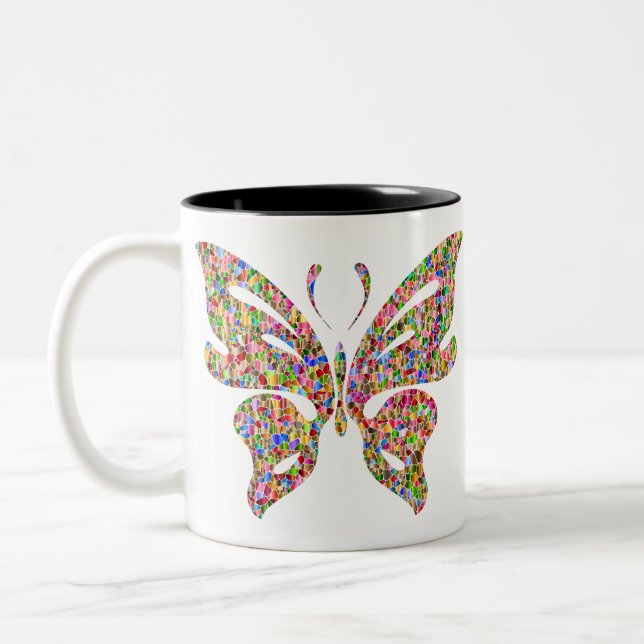 Abstrakt Butterfly 2 Två-Tonad Mugg (Vänster)