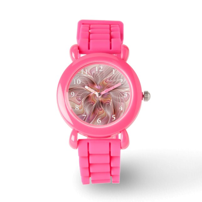 Abstrakt Butterfly Colorful Fantasy Fractal Art Armbandsur (Framsida)