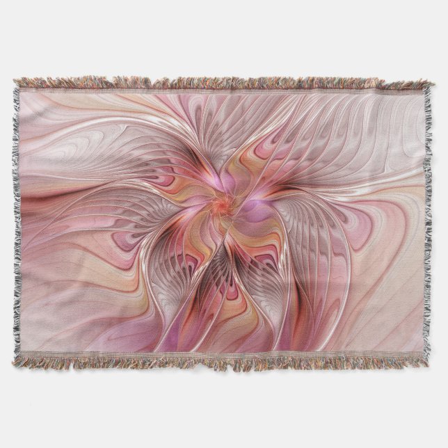 Abstrakt Butterfly Colorful Fantasy Fractal Art Filt (Framsidan)